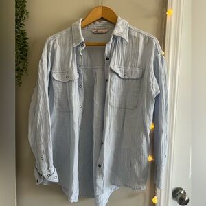 100% cotton button up - light blue size small